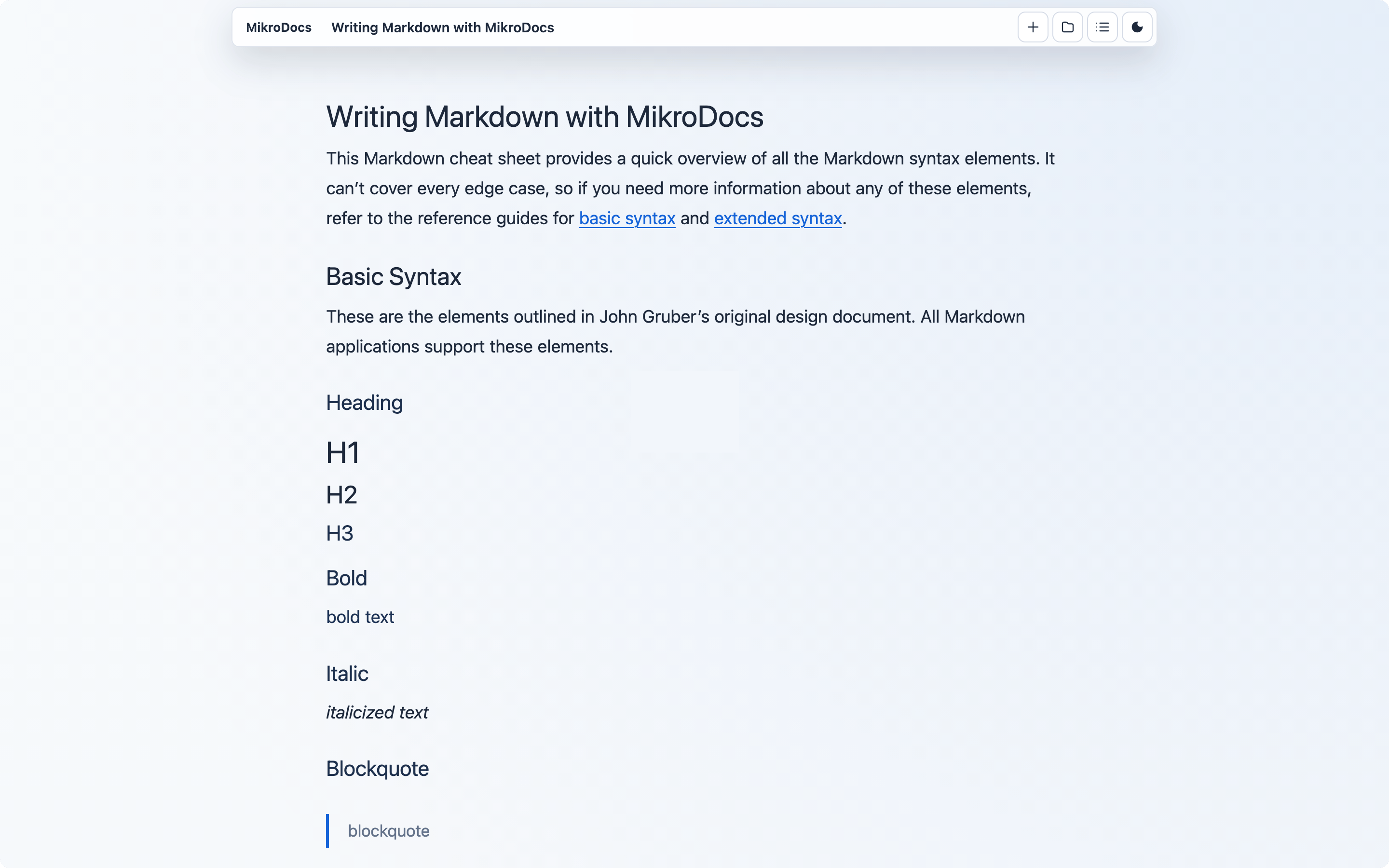 MikroDocs interface screenshot