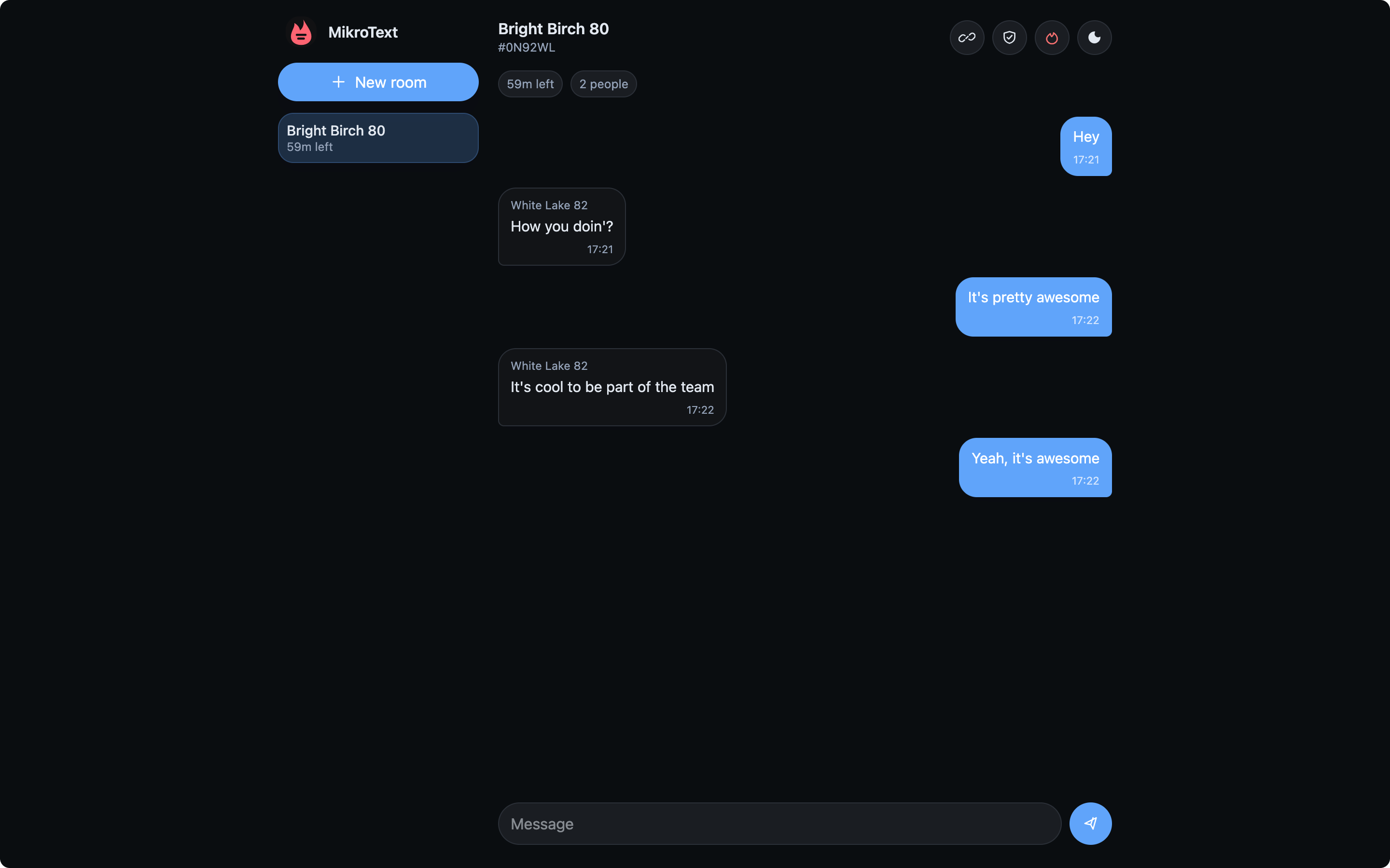 MikroText interface screenshot