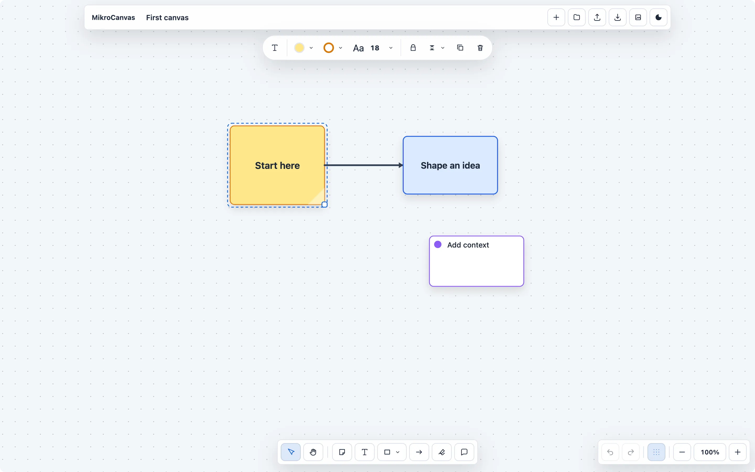 MikroCanvas product view